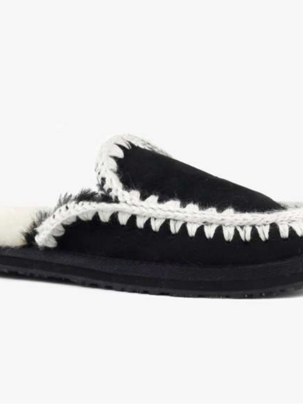 MOU Eskimo Black and White Shearling slip-On Women's Mule NWT